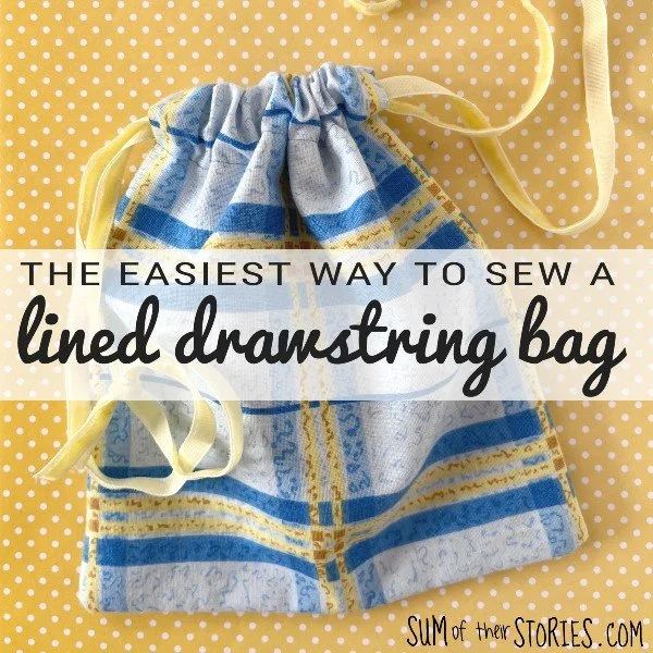 The Easiest Way to Sew a Fully Lined Drawstring Bag