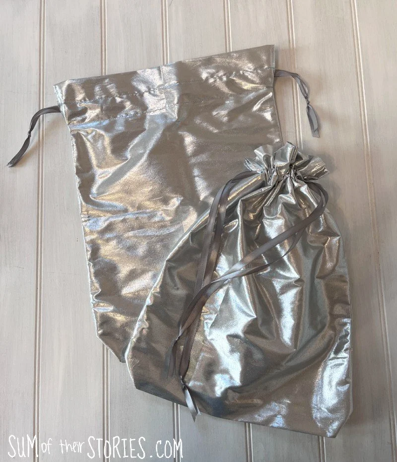 silver lame gift bags tutorial