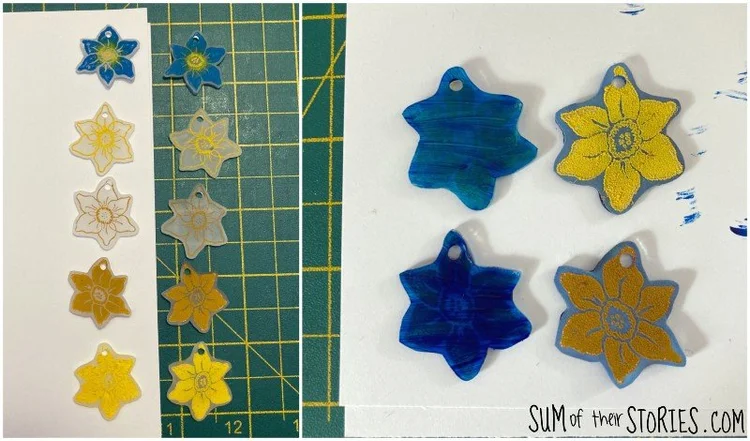 How to Make Block Printed Shrink Plastic Earrings — Sum of their Stories Craft Blog
