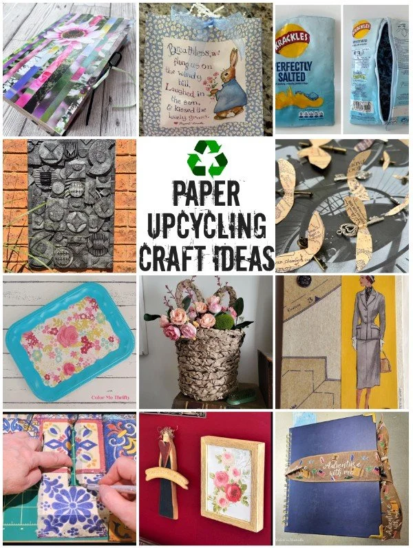 collage of paper recyling craft ideas