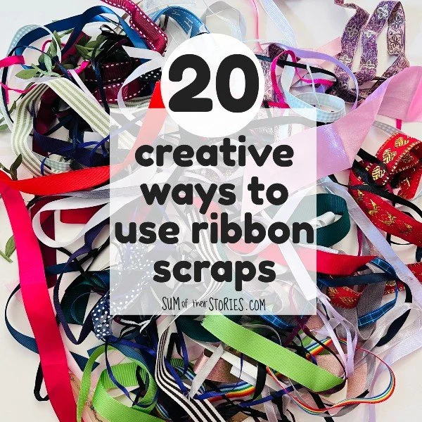 20 creative ways to use scraps of ribbon written on top of a pile of ribbon scraps