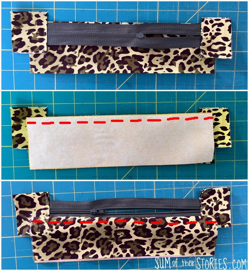 insert a zip into a pencil case