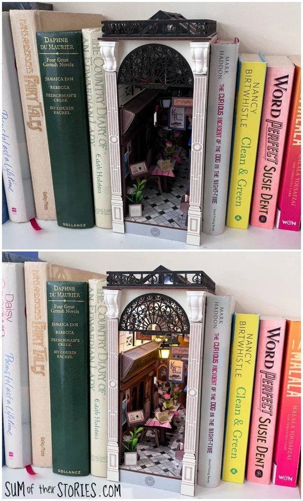 completed book nook