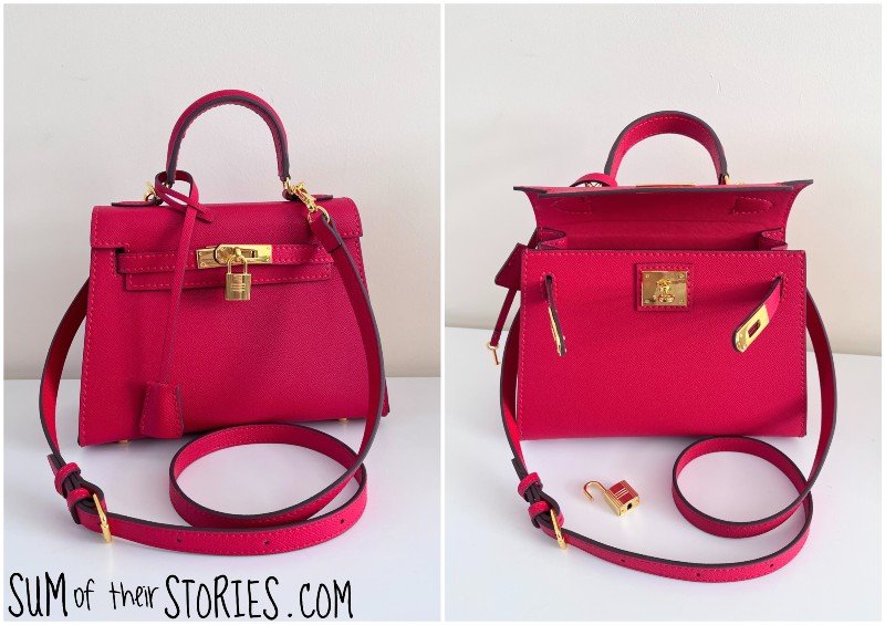 a red bag made from a kit shown open and closed