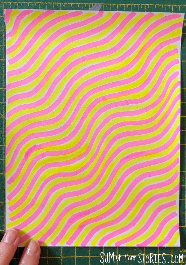 first part of a highlighter art project