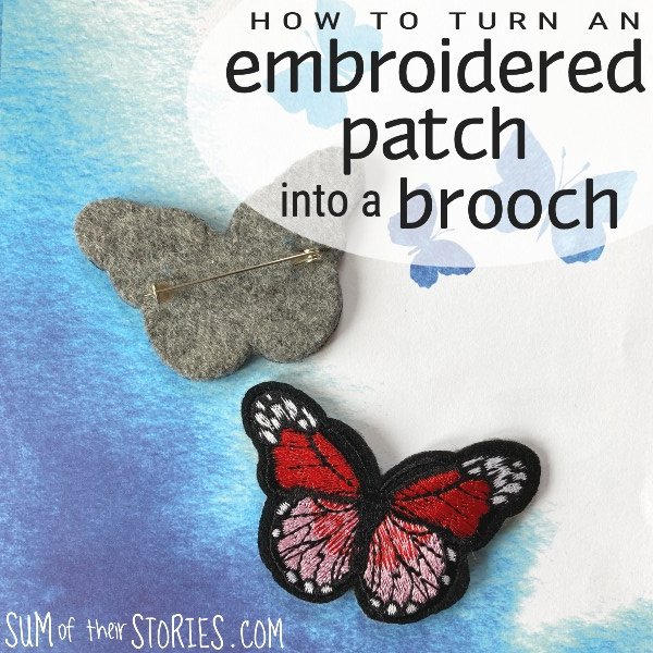 how to turn a patch into a brooch with a butterfly patch