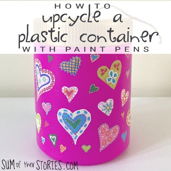 How to upcycle a plastic tub with paint pens