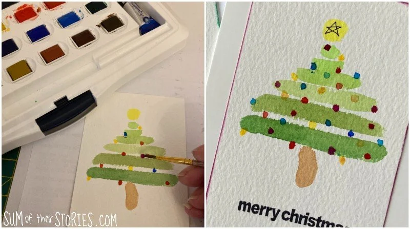 Christmas baubles cards in watercolour