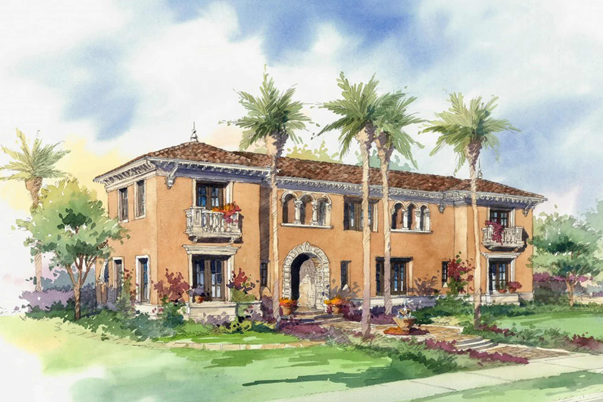 Crystal Cove - Northern Italian Estate DRAWING by Oatman Architects