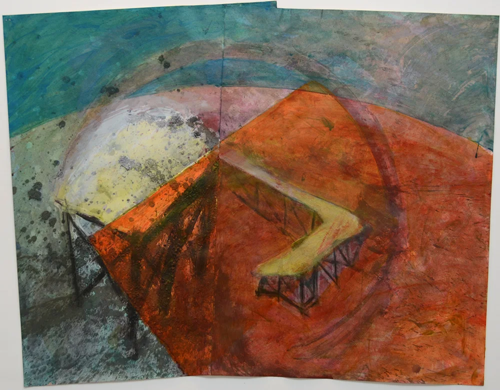 Full Circle 1996 Cement/Charcoal/and Acrylic on Paper 38’’x 31” $600