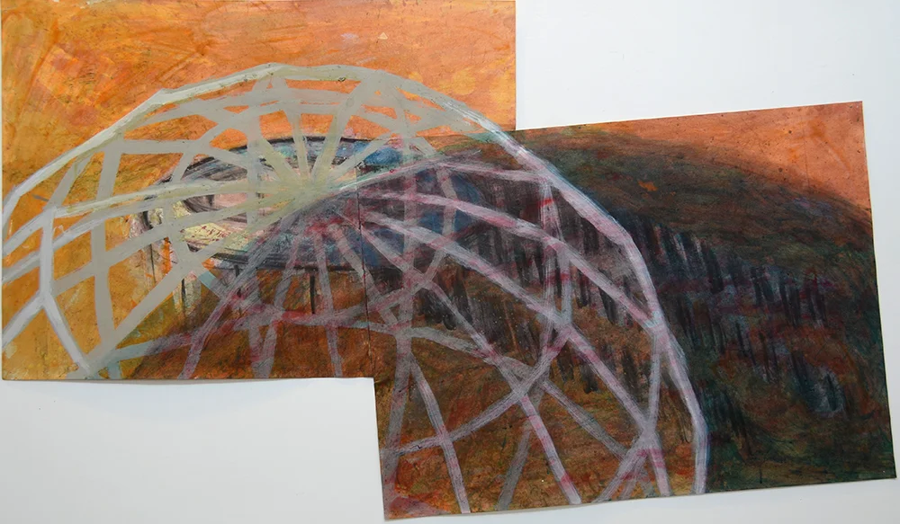 Global Thinking 1996 Cement/Charcoal/Acrylic on Paper 52”x 30”. $600