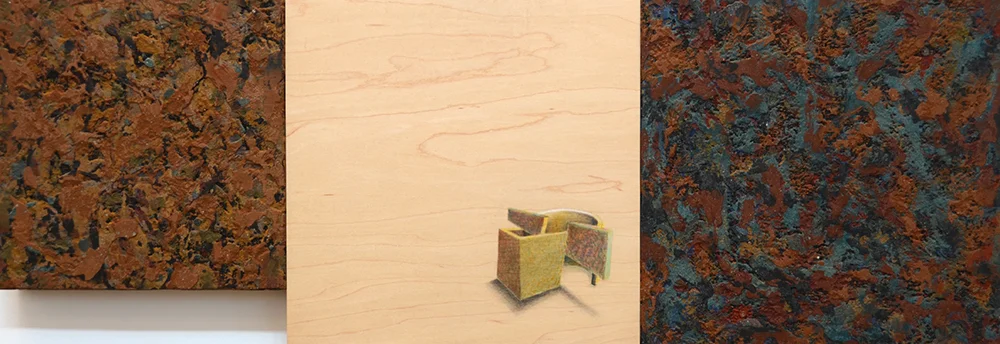 Interior Alignment 2004. Mortar and Pastel on Wood 34.25” x 12” $1,000