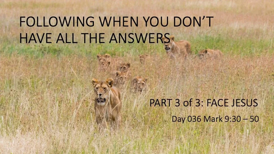 FOLLOWING WHEN YOU DON’T HAVE ALL THE ANSWERS // PART 3 of 3 – FACE JESUS