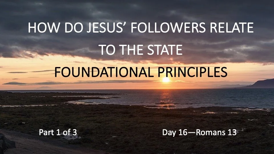 HOW DO JESUS’ FOLLOWERS RELATE TO THE STATE