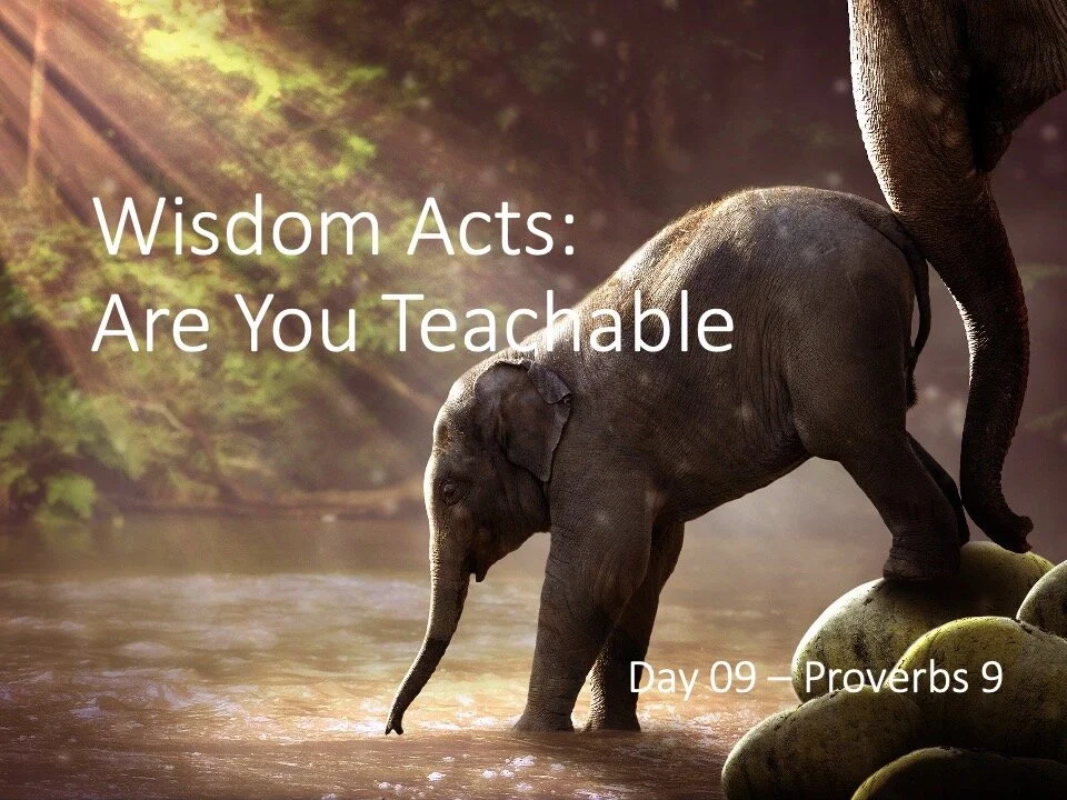 WISDOM ACTS: ARE YOU TEACHABLE?