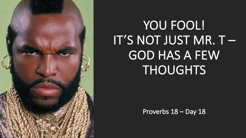 YOU FOOL! — IT’S NOT JUST MR. T