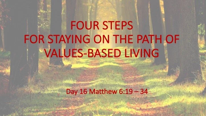 FOUR STEPS FOR STAYING ON THE PATH OF VALUES-BASED LIVING