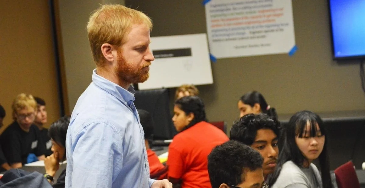 Roger with Coleman students.jpg