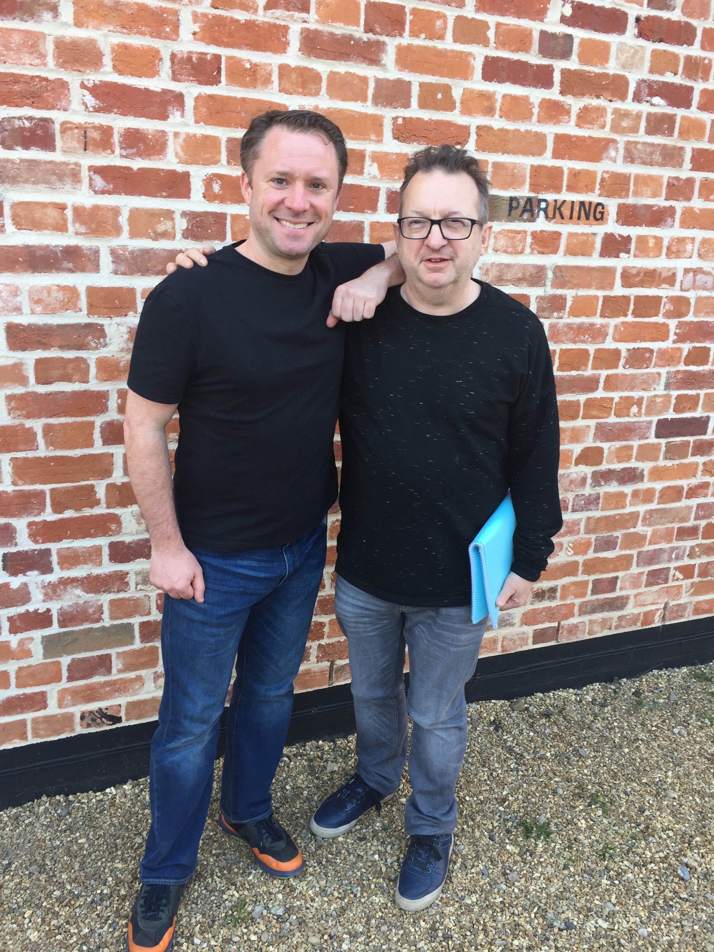 At Snape Maltings with Mark-Anthony Turnage for the world premiere of 'Martland Memorial' April 2017