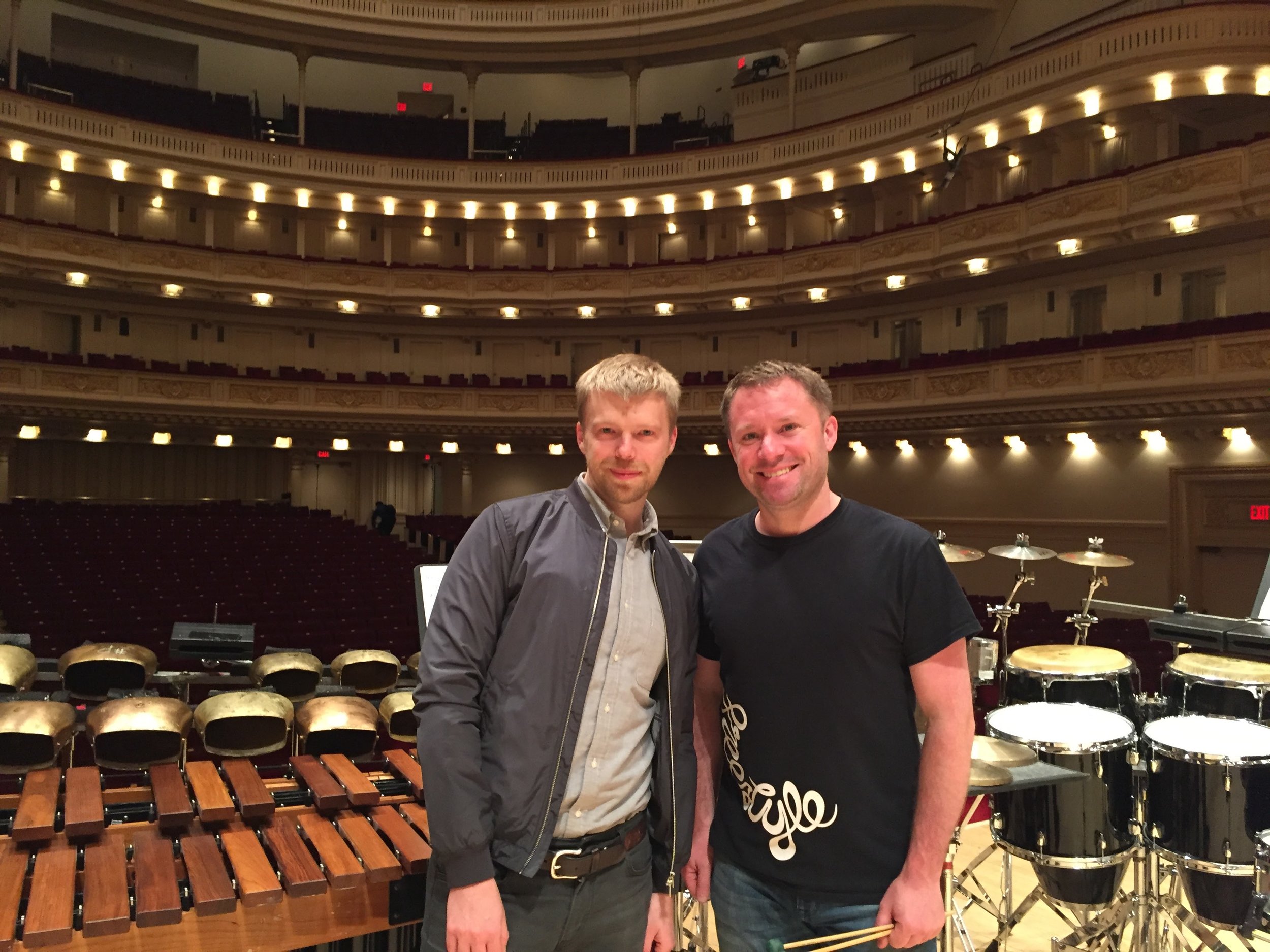 With Andrew Norman in Carnegie Hall for the NY Premiere of 'Switch' for solo percussion and orchestra.