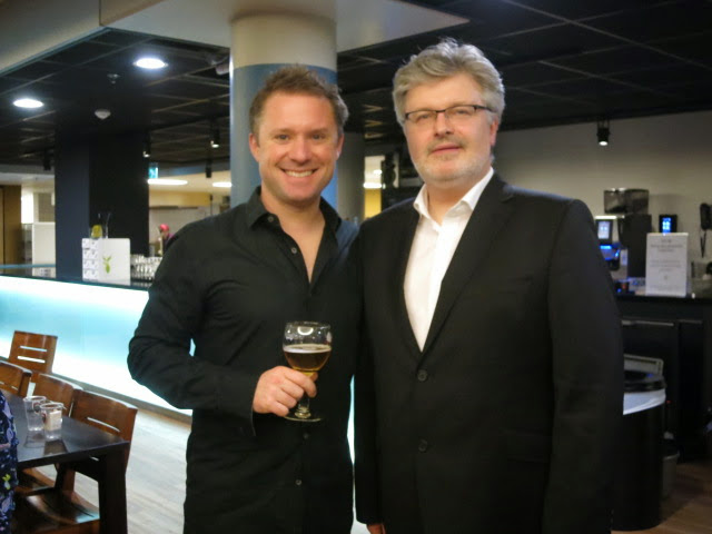 With James Macmillan in Utrecht following the Premiere of his 'Percussion Concerto No.2' with the Netherlands Radio Philharmonic Orchestra.