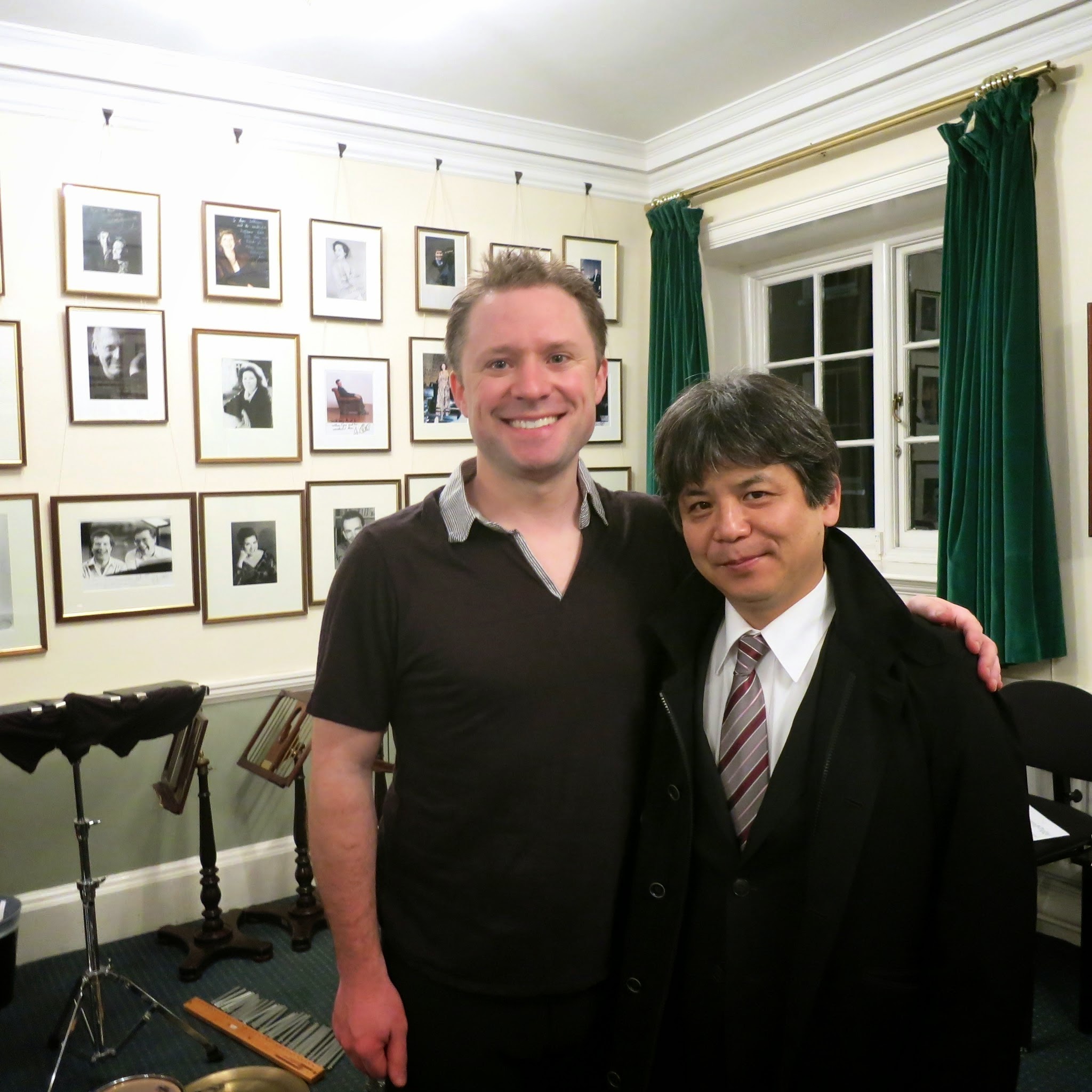 With Toshio Hosokawa at London's Wigmore Hall following my solo recital debut there.