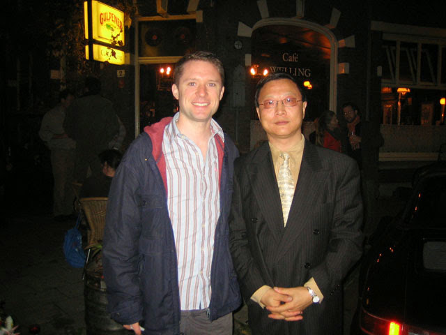With Bright Sheng in Amsterdam, performing his marimba concerto with the Concertgebouw Orkest in 2005.