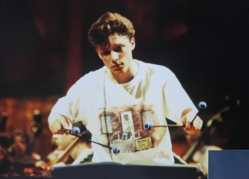 Aged 17 in rehearsal with the National Youth Orchestra of Great Britain at the Barbican Centre in 1994.