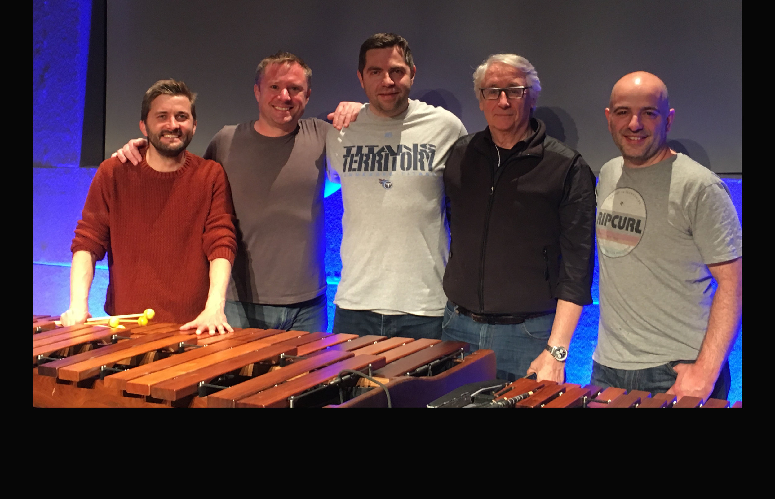 The Colin Currie Quartet with Kevin Volans ahead of the Irish premiere of his Four Marimbas in Dublin Castle