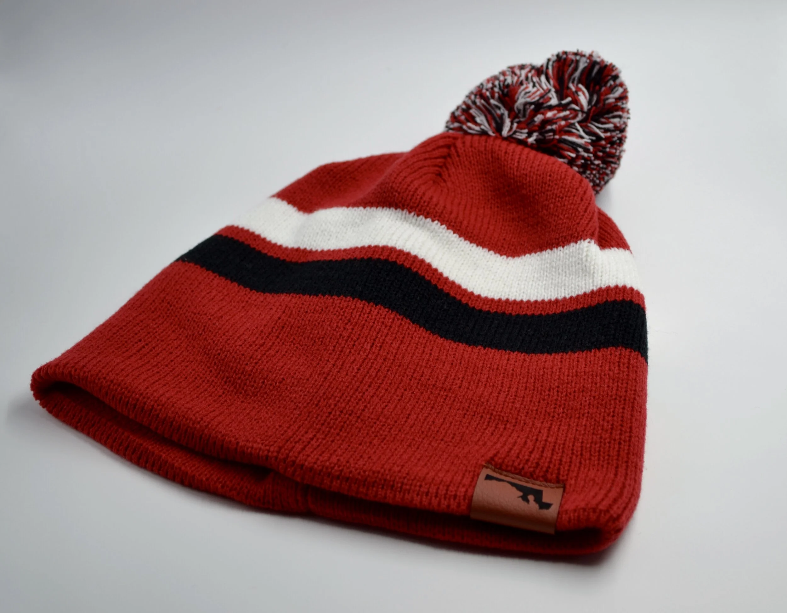 Maryland Stripe Pom Pom Beanie