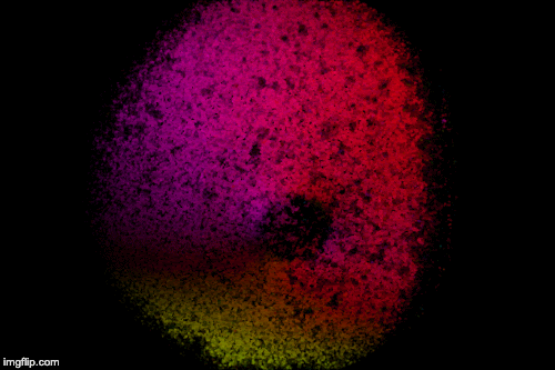  Another processing sample - shows the relative velocities of the resin moving around a cylinder as it is being printed, as in the image shown above. 