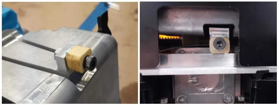  Cam slider testing showed that it was easy to replace in field, had good wear-in characteristics and lasted for the lifetime of the printer without wearing down. 