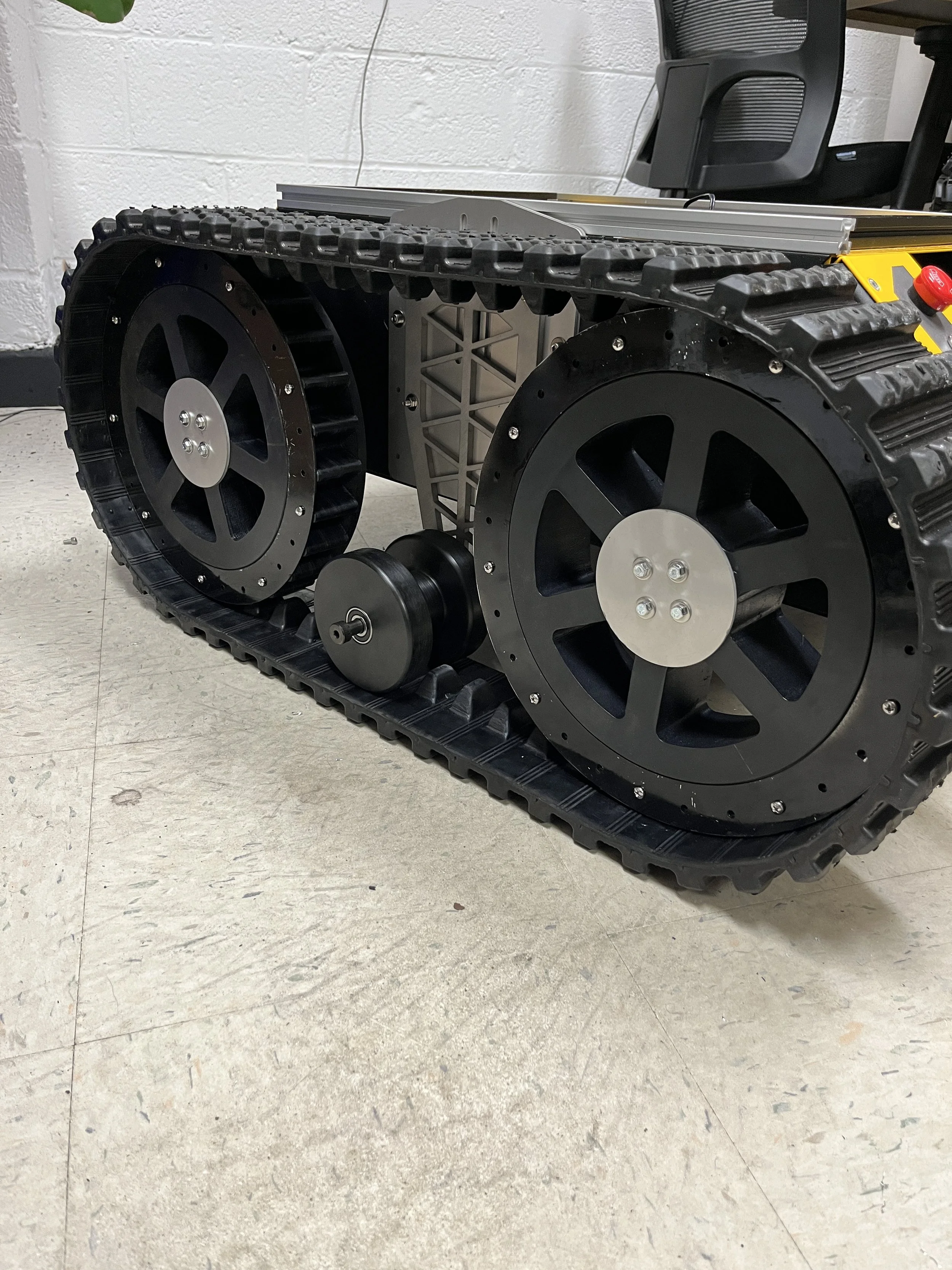 Test fit of treads and idler wheel assembly.