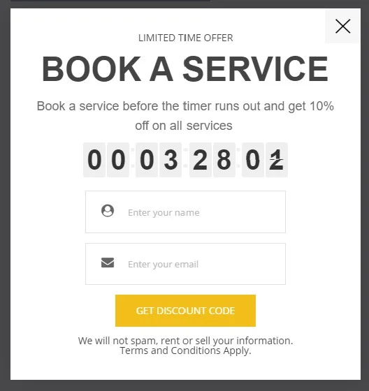“Limited Time Offer” and the countdown create a sense of urgency