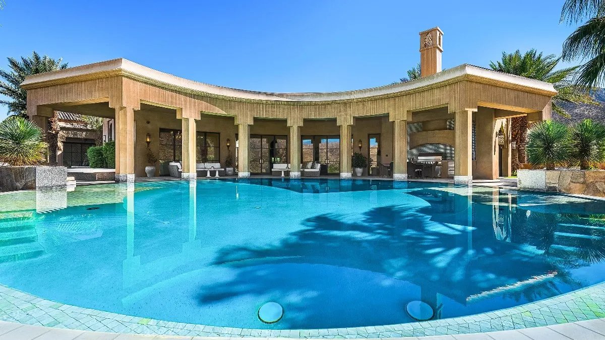 The Roman-style pool.
