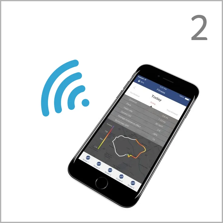 Sync and Update. Synchronize data to a connected device to update your tracking history and apply Sunborn analytics.