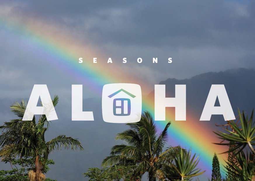 Folded Card - Aloha Rainbow