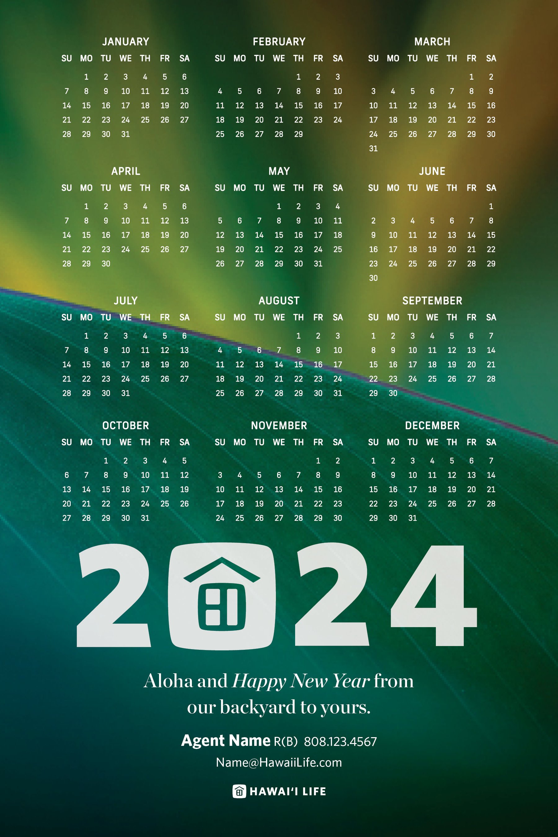 2024 Logo Calendar - Green Leaf