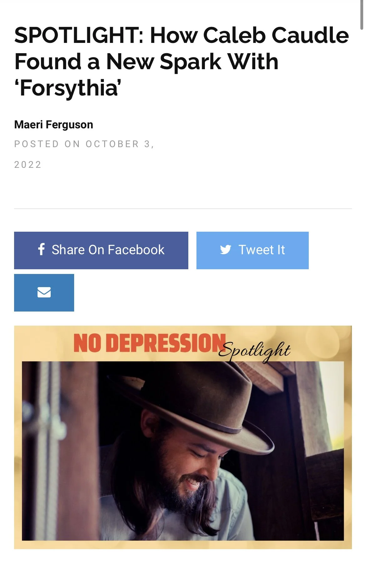No Depression's Artist Spotlight of the Month