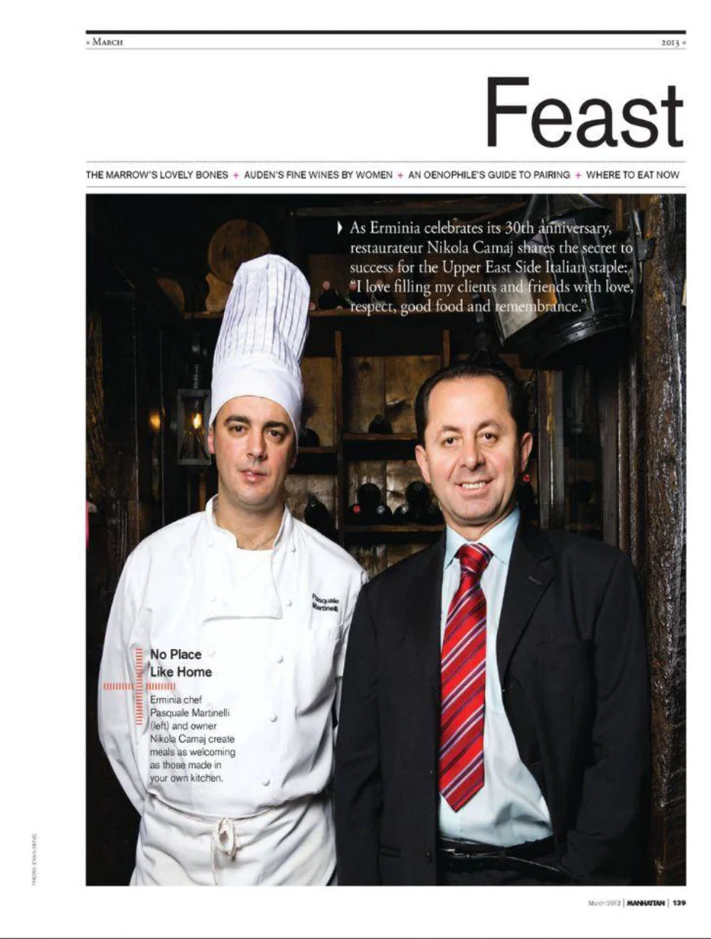 Chef Pasquale Martinelli featured on Manhattan Magazine by CNN anchor Chris Cuomo
