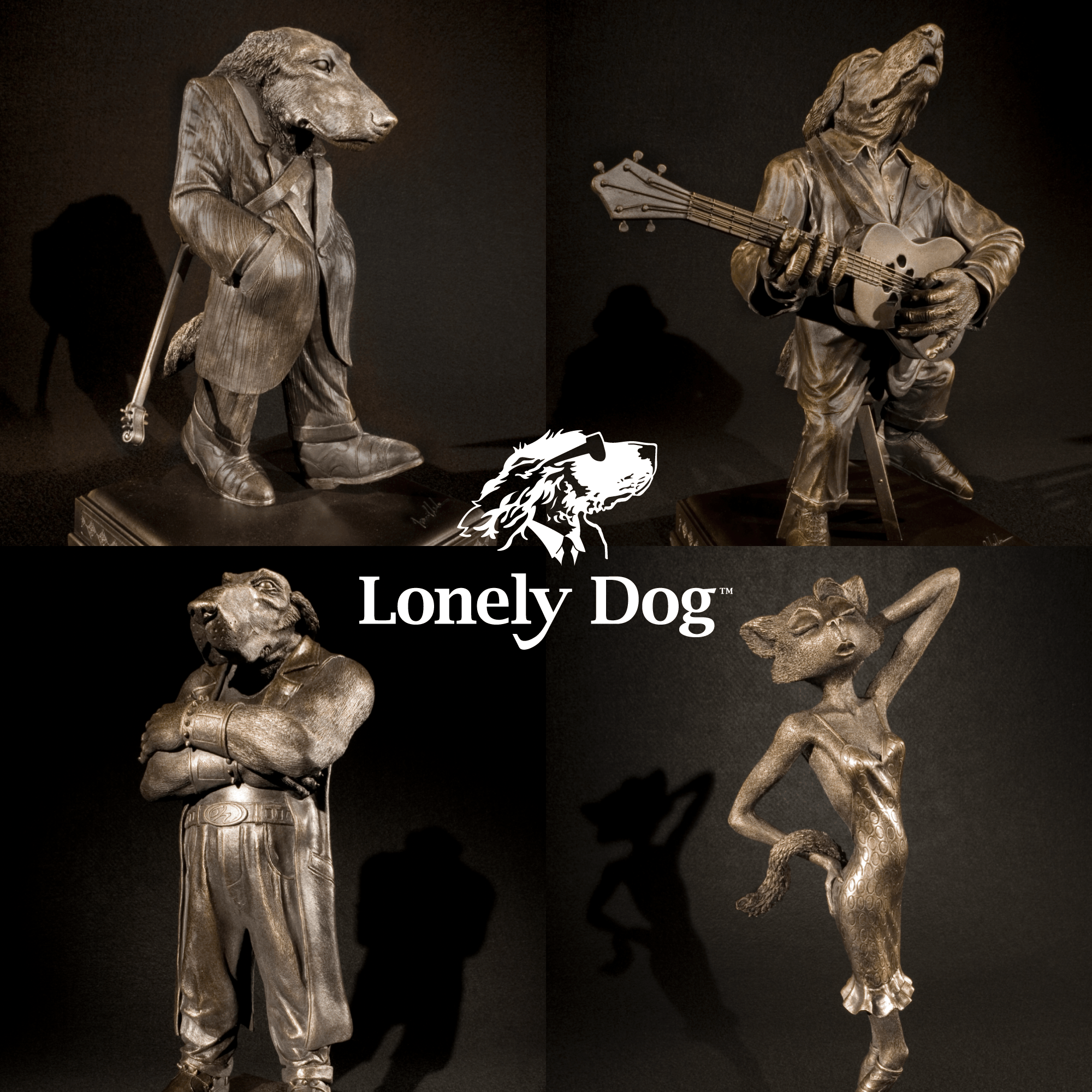 Set of Four Standard Bronze Character Sculptures - Limited Edition