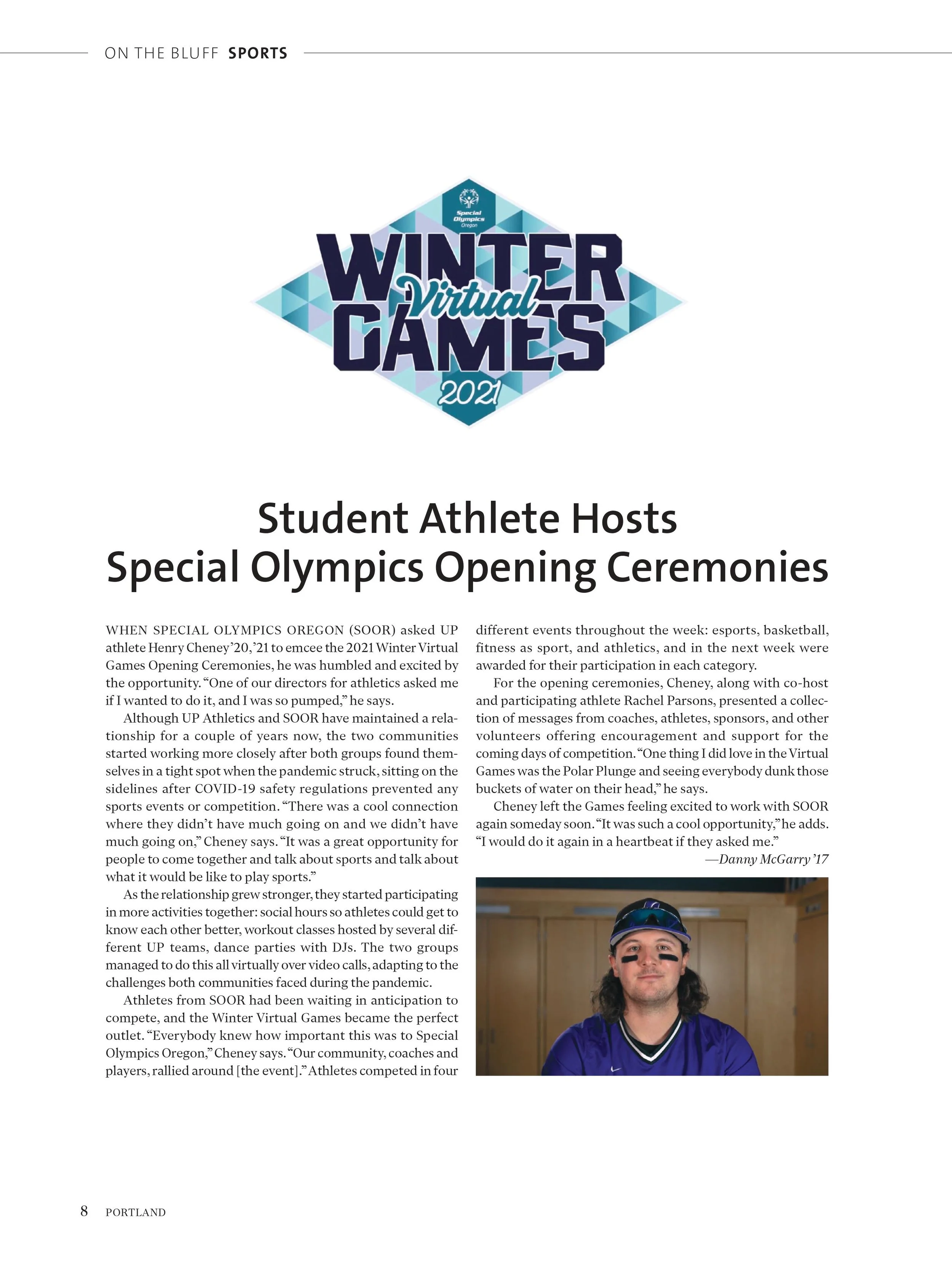 Student Athlete Hosts Special Olympics Opening Ceremonies
