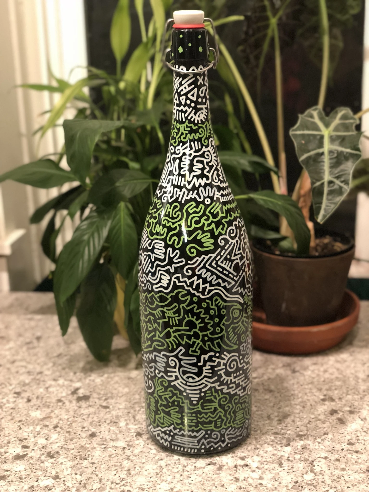 handpainted bottle