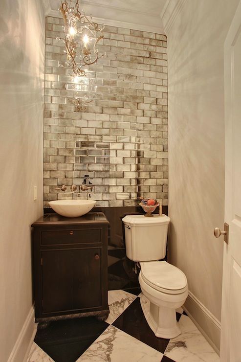 who says subway tile has to be a white porcelain? add some depth and dimension with a mirrored or glossy tile. this ain't yo mama's subway tile, that's for sure.