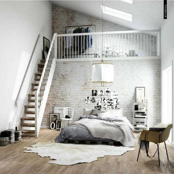 scandinavian design bedding loft