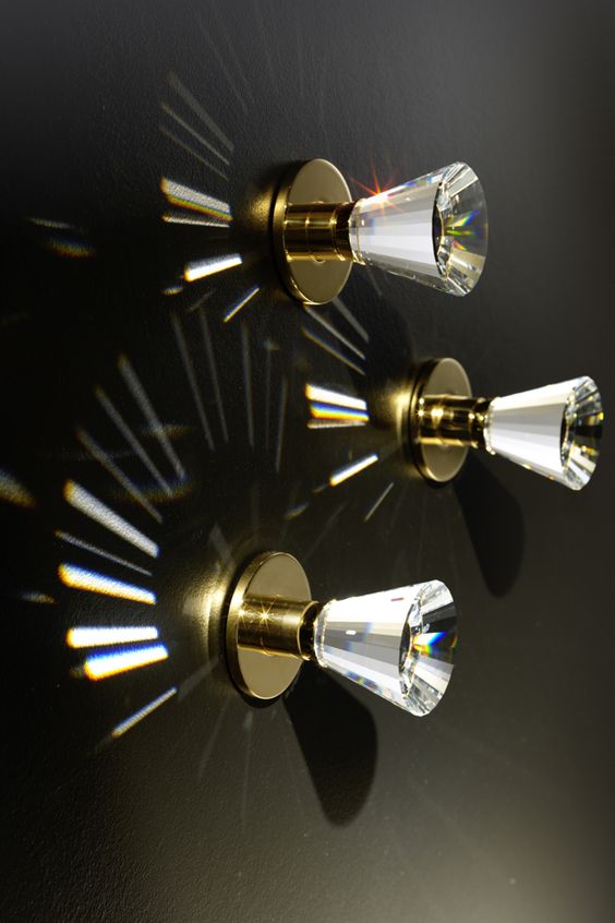 maier deco shower trim in gold with swarovski crystal handles - the ultimate guide to luxury plumbing by the delight of design