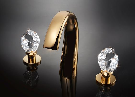 maier widespread lav faucet with crystal knob handles in polished gold with gooseneck spout - the ultimate guide to luxury plumbing by the delight of design