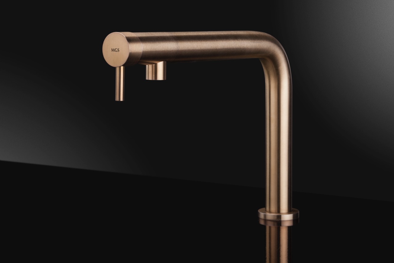 mgs milano contemporary minimalist single hole kitchen faucet with 90 degree spout in brushed copper - the ultimate guide to luxury plumbing by the delight of design