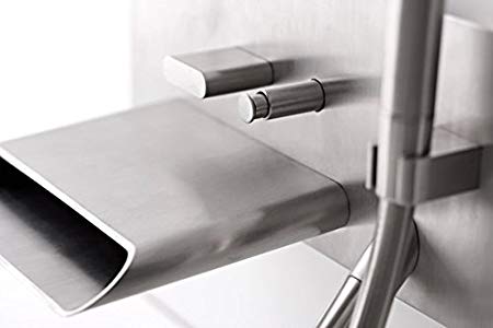 treemme contemporary waterfall wall mount tub filler with diverter and hand shower in polished chrome - the ultimate guide to luxury plumbing by the delight of design