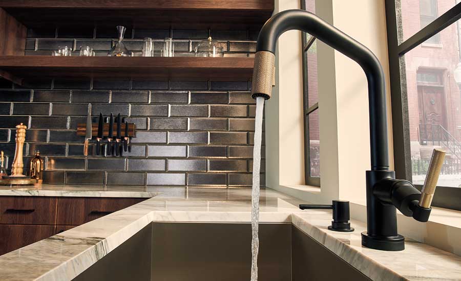 brizo litze black and gold pulldown single hole kitchen faucet - the ultimate guide to luxury plumbing by the delight of design